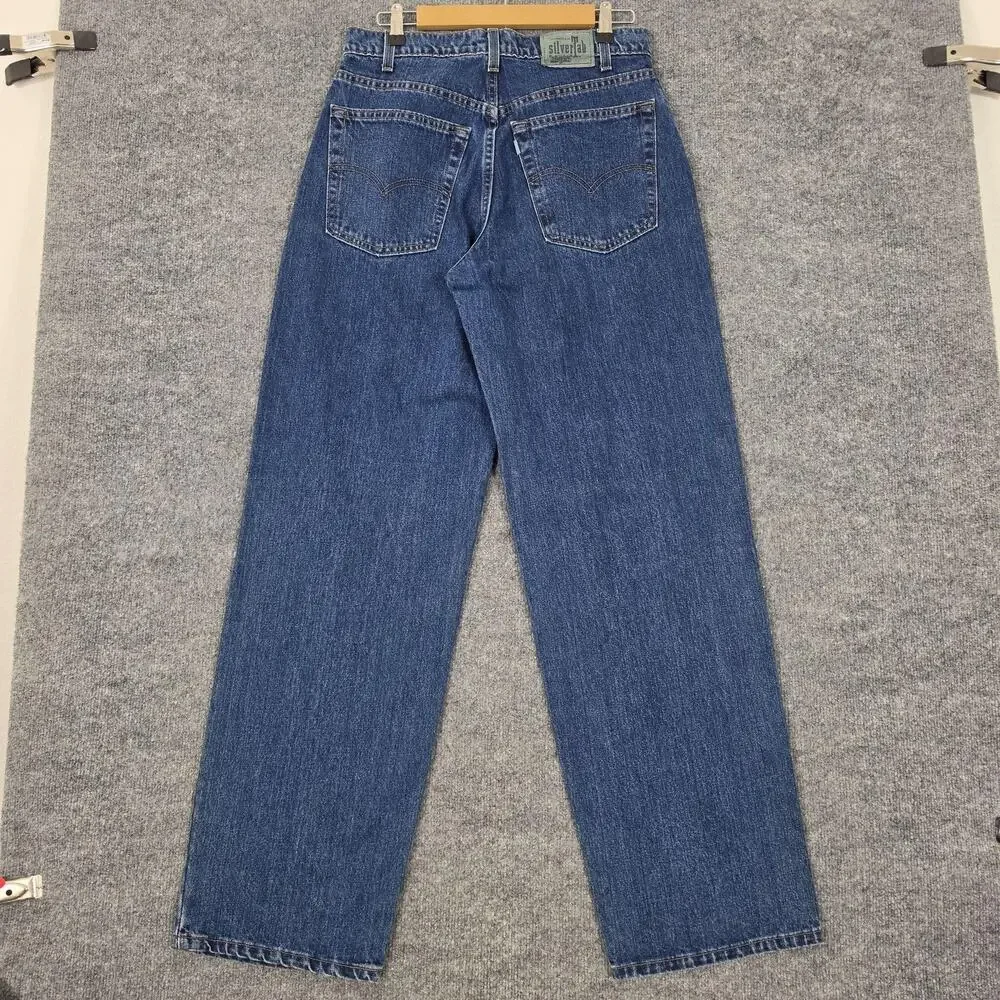 Vintage Levis Jeans Mens 32x34 SilverTab Loose Wide Leg Baggy Made USA 90s Y2K